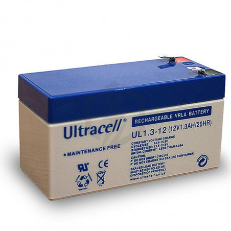 Batterie plomb étanche UL1.3-12 Ultracell 12v 1.3ah