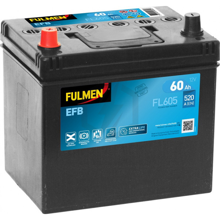 Batterie Fulmen EFB Start And Stop FL605 12V 60ah 520A