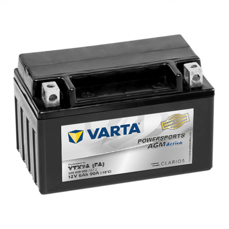 Batterie Moto VARTA AGM Active YTX7A-BS 12V 6AH 90A 506909009