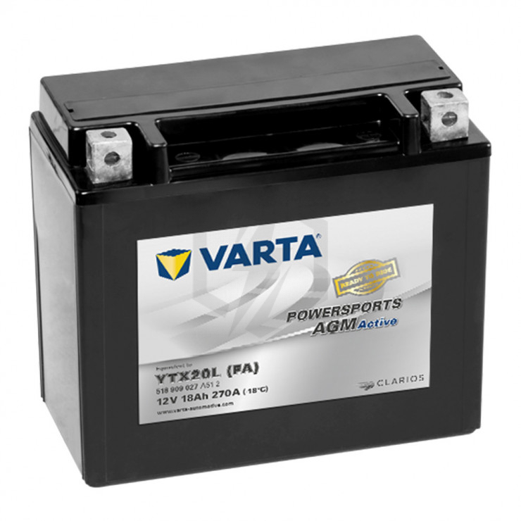 Batterie Moto VARTA AGM Active  YTX20L-BS 12V 18AH 270A 518909027