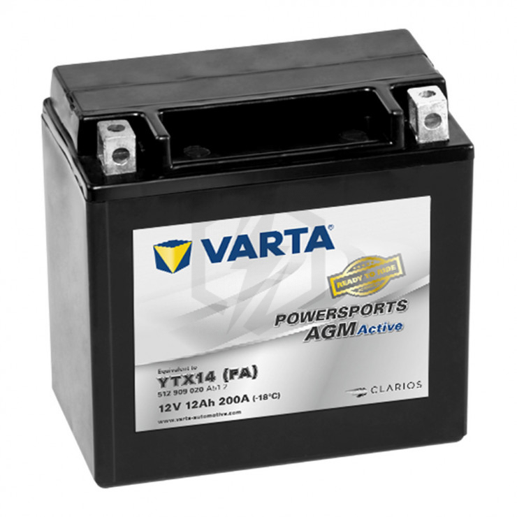 Batterie Moto VARTA AGM Active YTX14-BS 12V 12AH 200A 512909020