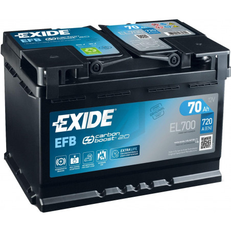 Batterie EXIDE EFB Start And Stop EL700 12V 70ah 760A L3D