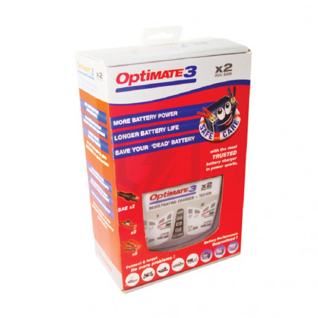 Optimate 3 x 2 Chargeur de batterie Tecmate TM-450 12V 0.8A