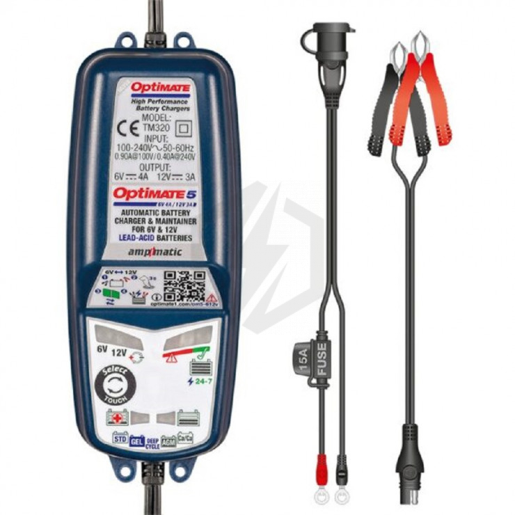 OptiMate 5 Select Chargeur-Mainteneur Batterie 6V-12V - Moto Voiture Camping-Car - Sauve Batteries Déchargées
