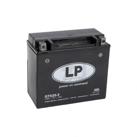 Batterie moto Landport  LP GEL GTX20-3  YTX20L-BS 12v 18ah 250A