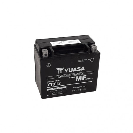 Batterie moto YUASA YTX12 VRLA AGM 12v 10.5ah 180A Active