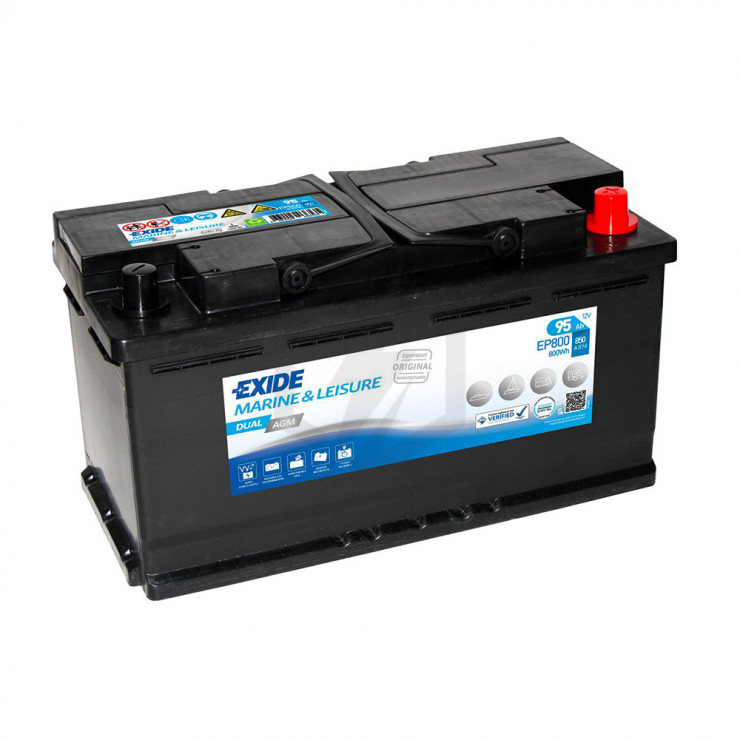 Batterie EXIDE Dual AGM EP800 12V 92ah 850A X5D