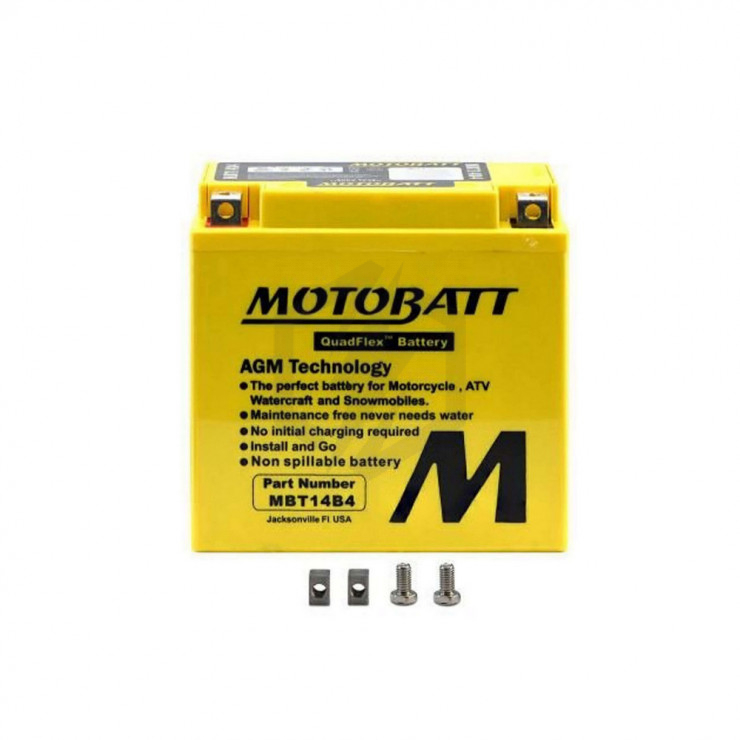 Batterie Motobatt QuadFlex AGM MBT14B4 12V 13ah 175A YT14B-BS