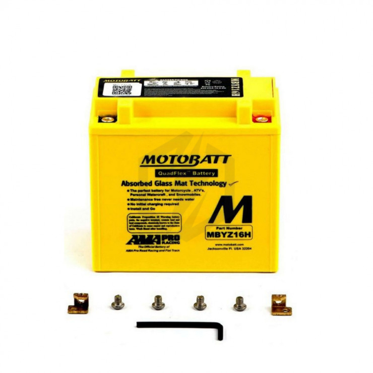 Batterie Motobatt QuadFlex AGM MBYZ16H 12V 16.5ah 210A YTX14L-BS