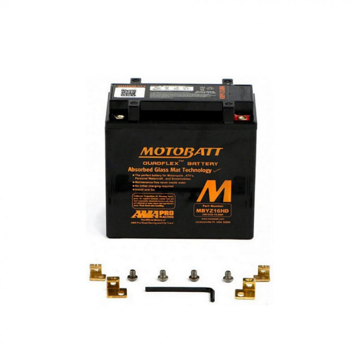 Batterie Motobatt QuadFlex AGM MBYZ16HD 12V 16.5ah 240A YTX14L-BS