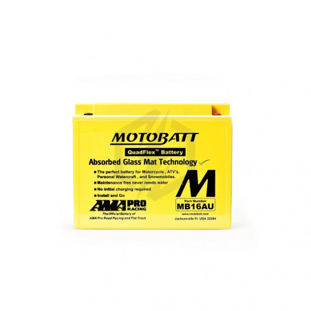 Batterie Motobatt QuadFlex AGM MB16AU 12V 20.5ah 230A YB16B-A