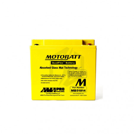 Batterie Motobatt QuadFlex AGM MB51814 12V 22ah 220A 51913 PC680