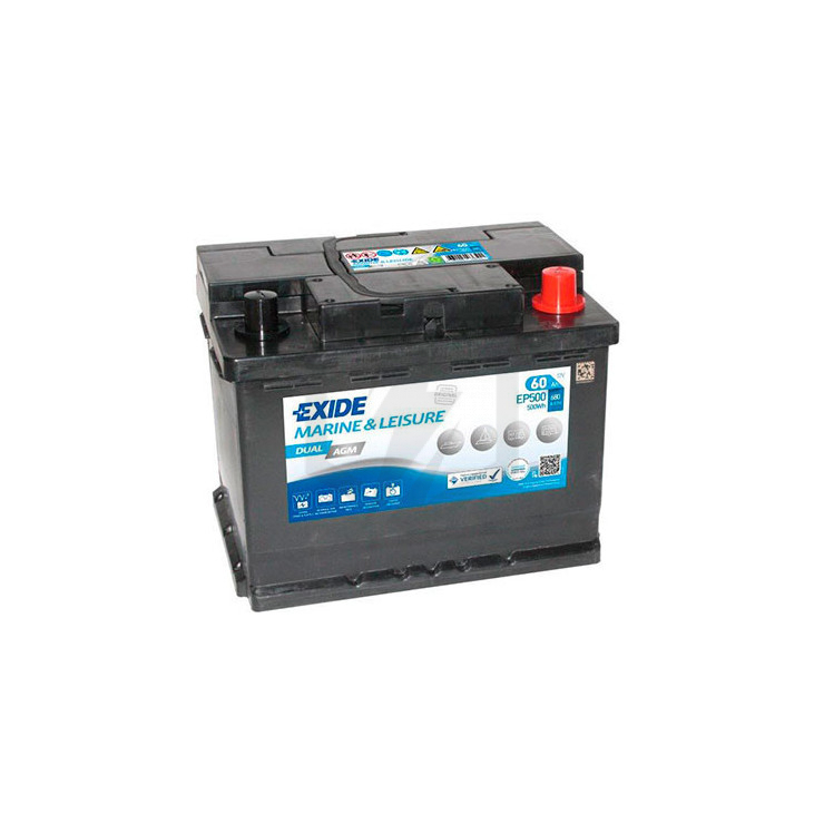 Batterie EXIDE Dual AGM EP500 12V 60ah 680A