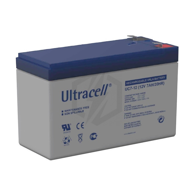 Batterie plomb étanche UCG7.2-12 Ultracell 12v 7.2ah