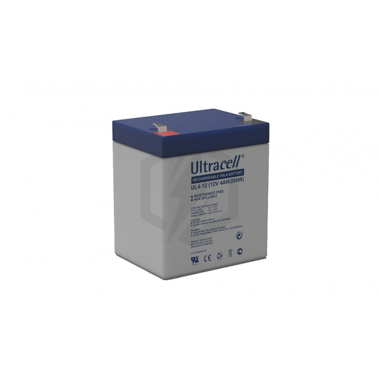 Batterie plomb étanche UL4-12 Ultracell 12v 4ah