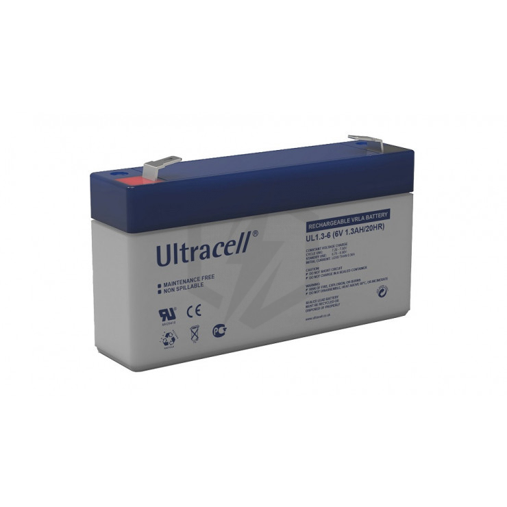 Batterie plomb étanche UL1.3-6 Ultracell 6v 1.3ah