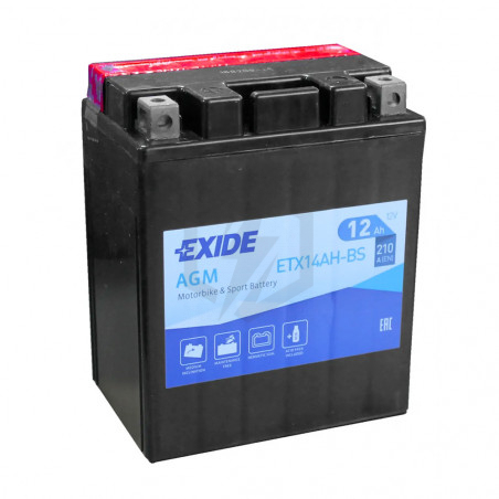 Batterie moto Exide ETX14AH-BS YTX14AH-BS 12v 12ah 210A