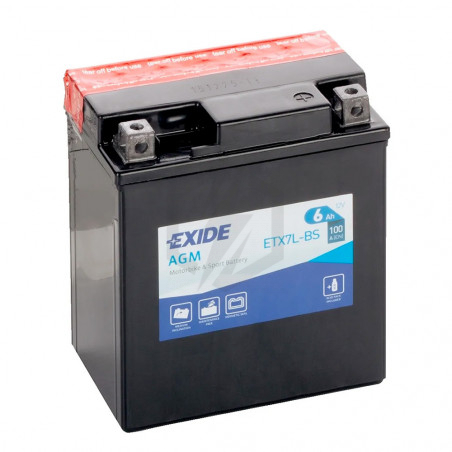 Batterie moto Exide ETX7L-BS YTX7L-BS 12v 6ah 100A