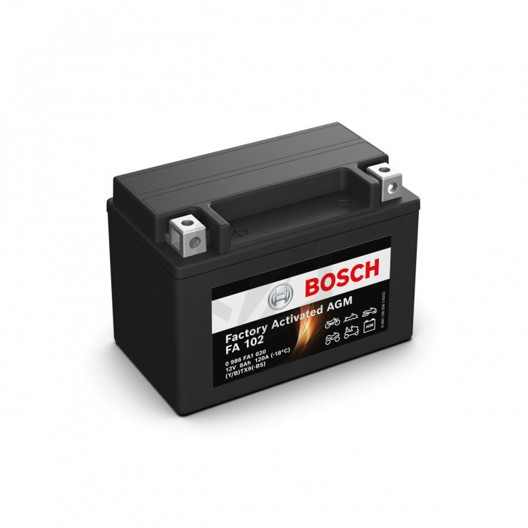 Batterie moto Bosch FA102 YTX9-BS 12V 8AH 120A
