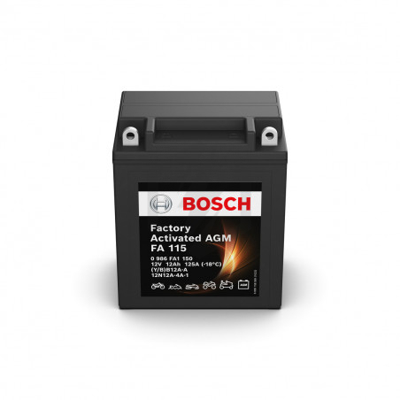 Batterie moto Bosch FA115 YB12A-A 12N124-4A-1 12V 12AH 125A