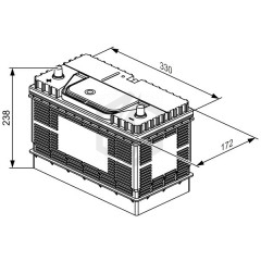 Batterie décharge lente Bosch AGM LA007 12v 60ah 0092LA0070