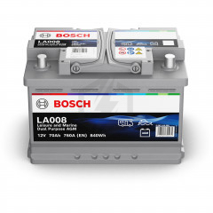 Batterie décharge lente Bosch AGM LA009 12v 80ah 0092LA0080 X4D