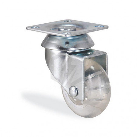 Roulette pivotante polycarbonate diamètre 75mm charge 60kg
