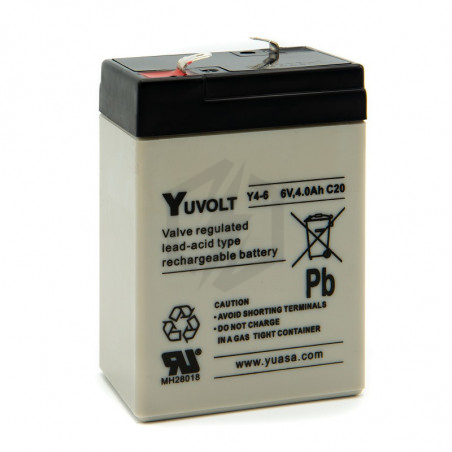 Batterie plomb étanche Y4-6 Yuasa Yuvolt Yucel 6v 4ah