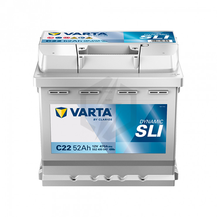 Batterie Varta Blue Dynamic C22 12v 52ah 470A 552 400 047 L1D