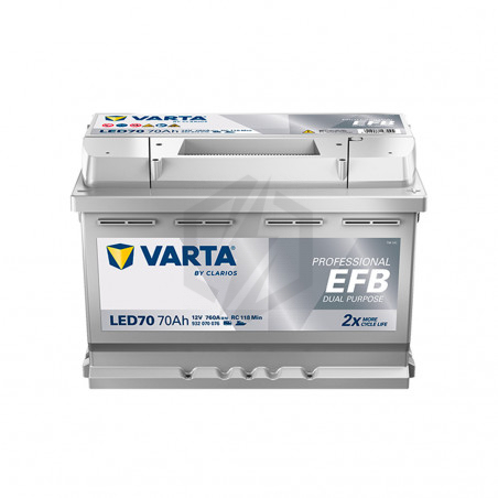Batterie décharge lente VARTA LED70 12V 70AH EFB 930070076 X3D