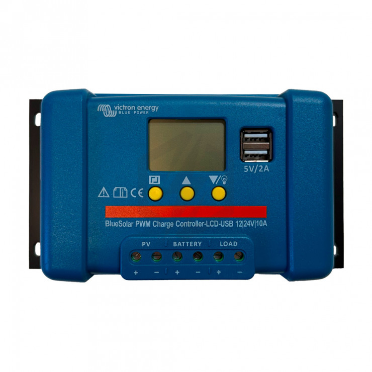 Contrôleur de charge BlueSolar PWM LCD/USB 12/24v 10A SCC010010050