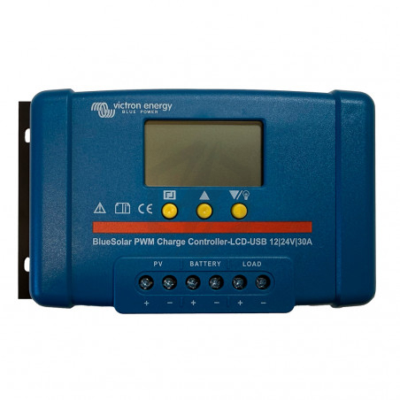 Contrôleur de charge BlueSolar PWM LCD/USB 12/24v 30A SCC010030050