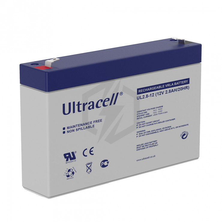 Batterie plomb étanche UL2.8-12 Ultracell 12v 2.8ah