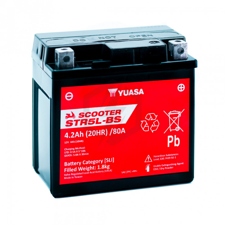 Batterie scooter YUASA STR5L-BS YTX5L-BS 12V 4AH 80A
