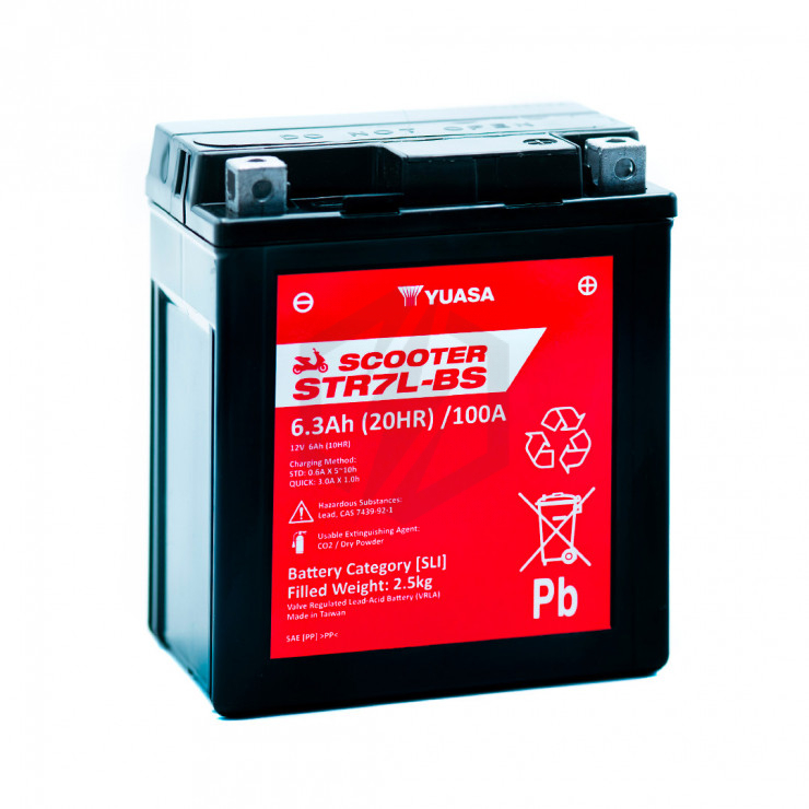 Batterie scooter YUASA STR7L-BS YTX7L-BS 12V 6AH 100A