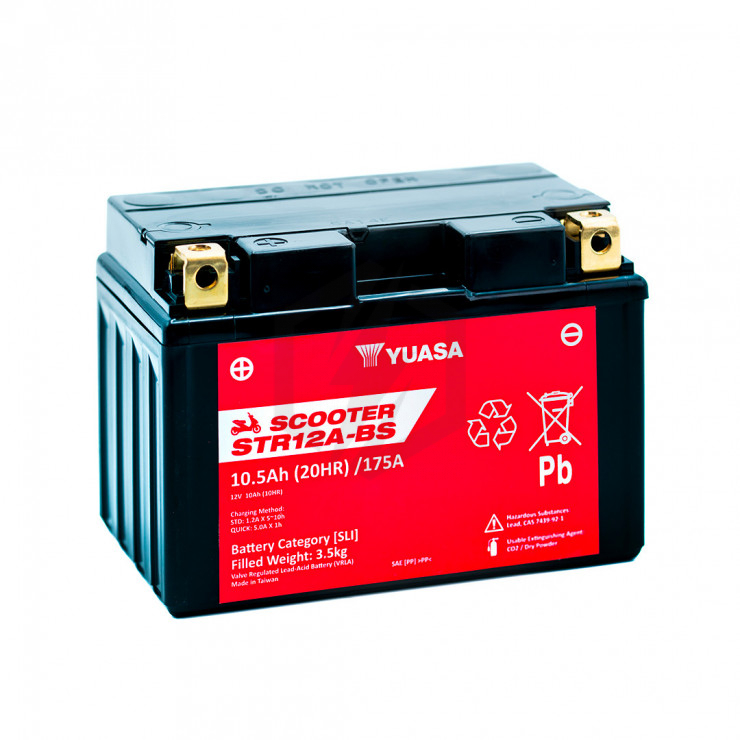 Batterie scooter YUASA STR12A-BS YTX12A-BS 12V 10AH 175A