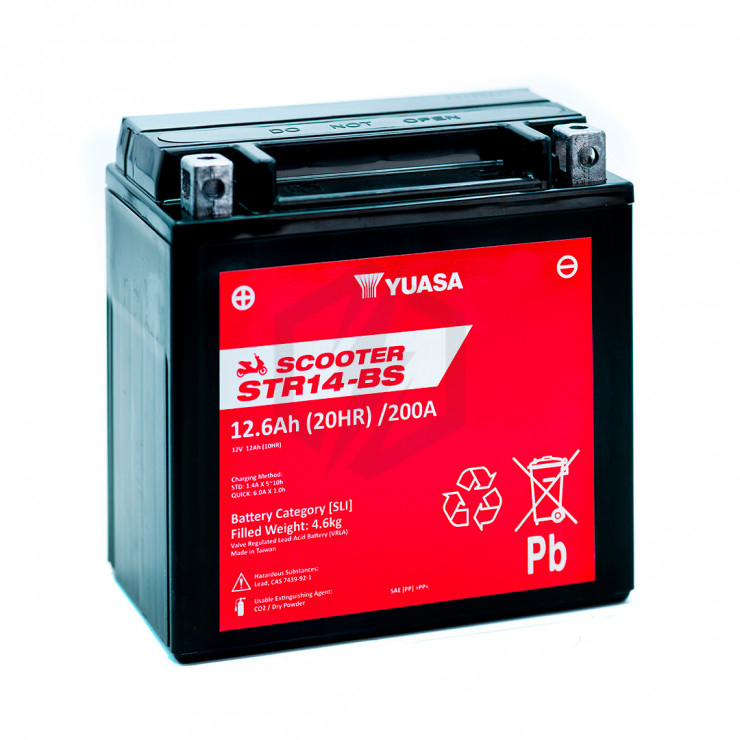 Batterie scooter YUASA STR14-BS YTX14-BS 12V 12AH 200A