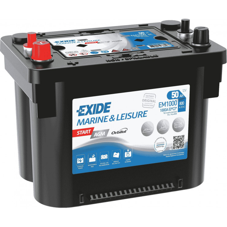 Batterie EXIDE Dual AGM EM1000 12V 50ah 800A