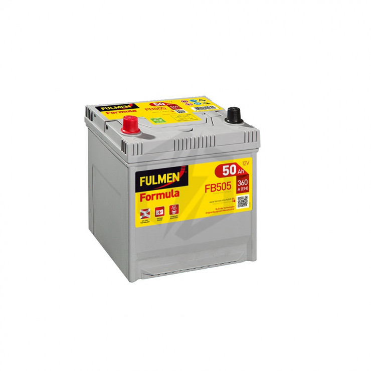 BATTERIE DEMARRAGE 12V 50Ah-360A + à Gauche Type Japonaise Borne Classique