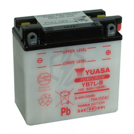 Batterie moto YUASA YB7L-B 12V 8.4ah 75A