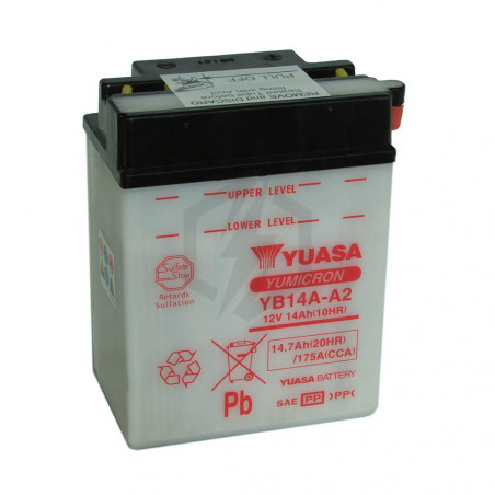 Batterie moto YUASA YB14A-A2 12V 14.7AH 175A