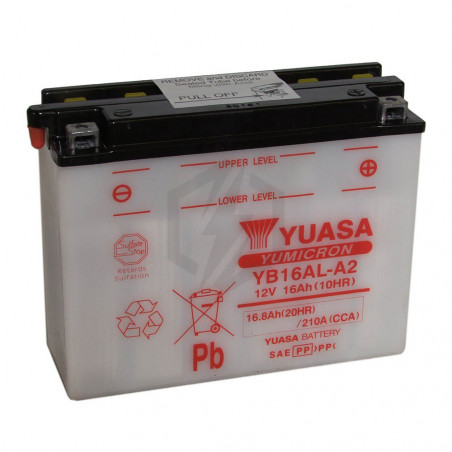 Batterie moto YUASA YB16AL-A2 12V 16.8AH 210A