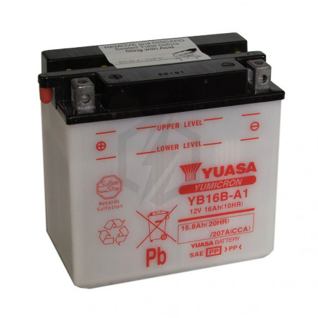 Batterie moto YUASA YB16B-A1 12V 16.8AH 207A