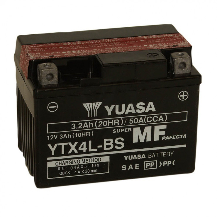 Batterie moto YUASA YTX4L-BS 12V 3.2AH 50A Batterie moto YUASA YTX4L-BS 12V 3.2AH 50A