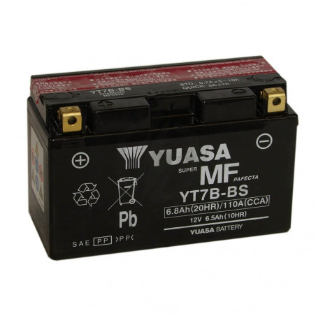 Batterie moto YUASA YT7B-BS 12V 6.8AH 110A