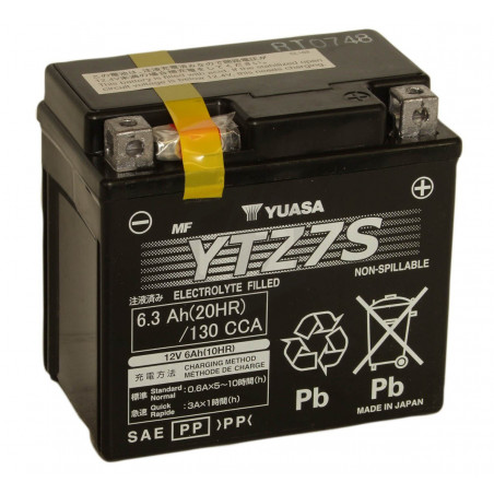 Batterie moto YUASA YTZ7S 12V 6.3AH 130A