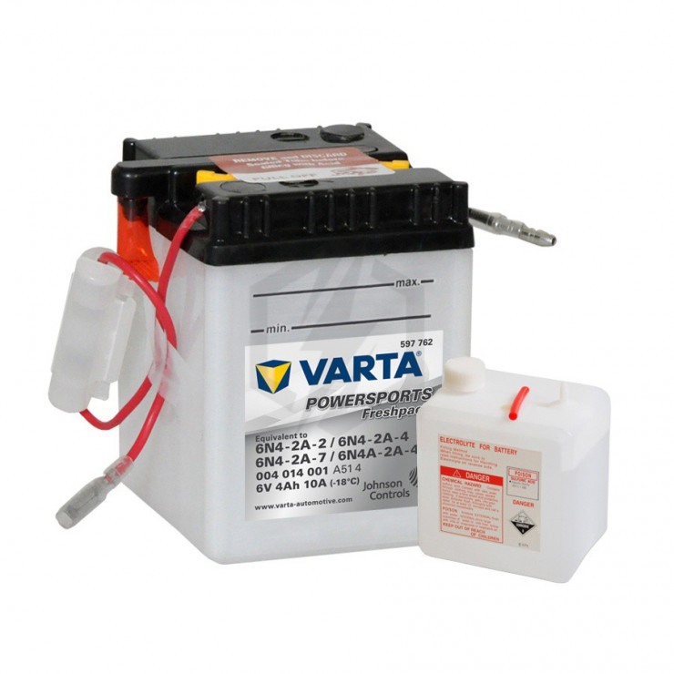 Batterie Moto VARTA 6N4-2A-2, 6N4-2A-4, 6N4A-2A-7 6V 4ah 10A