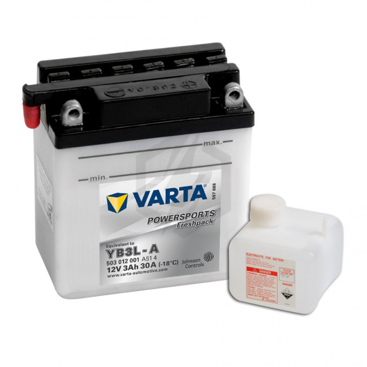 Batterie Moto VARTA YB3L-A  12V 3ah 30A