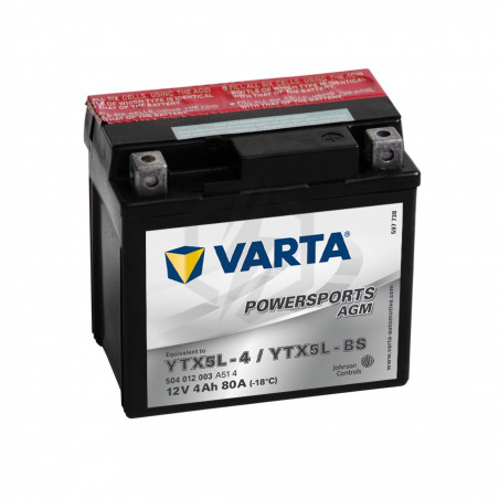 Batterie Moto VARTA YTX5L-BS 12V 4AH 80A