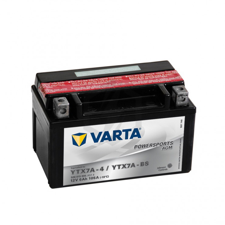 Batterie Moto VARTA YTX7A-BS 12V 6AH 105A